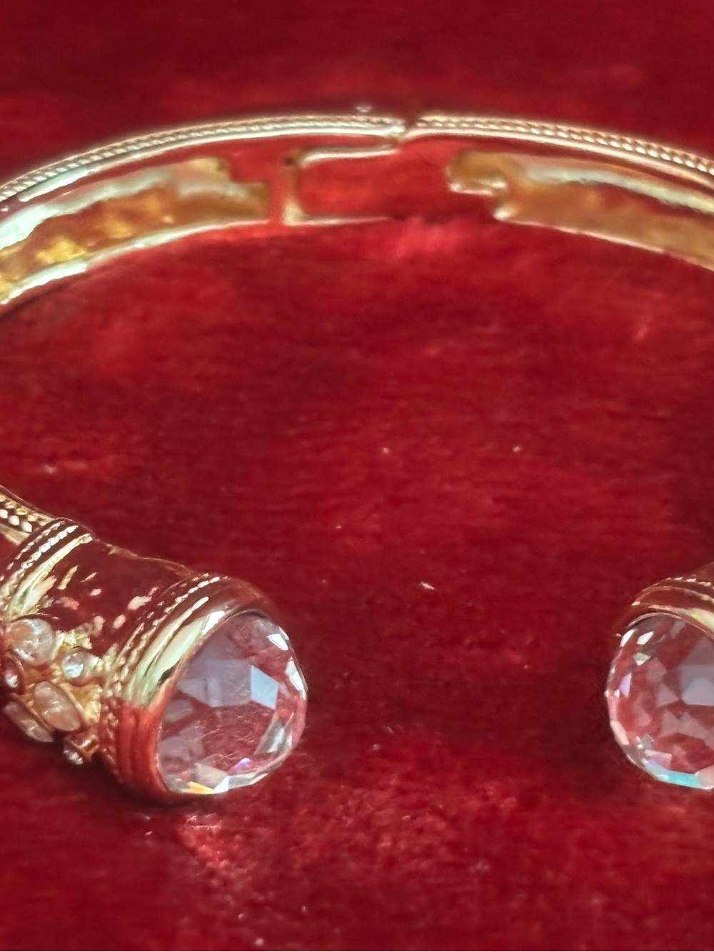 Gold-Tone Crystal Cuff Bracelet - Elegant Women's Jewelry